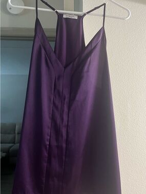 Silky Deep Purple Satin Camisole